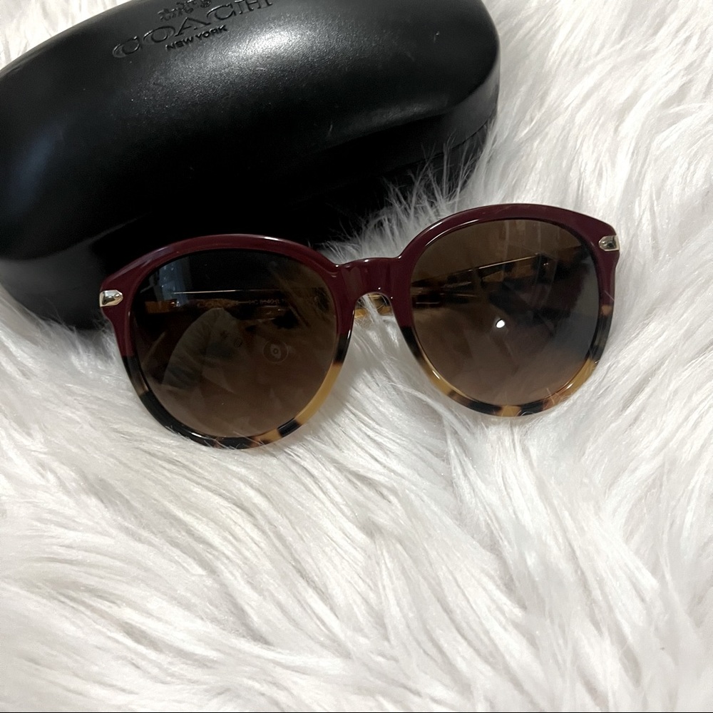 Coach Burgundy Tortoise Sunglass